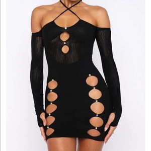 white fox black dress poster girl